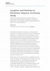 Research paper thumbnail of Maria Plaza, Laughter and derision in Petronius' Satyrica: A literary study. Acta Universitatis Stockholmiensis. Studia Latina Stockholmiensia, 46. Stockholm: Almqvist & Wiksell, 2000. xii, 227 pages ; 25 cm. ISBN 9122018913