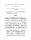 Research paper thumbnail of Transpersonal Psychology: An Introduction to Psychosynthesis