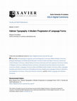 Research paper thumbnail of Hebrew Typography: A Modern Progression of Language Forms