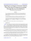 Research paper thumbnail of Significant Learning In University Students From The Area Of Financial Accounting Through The Use Of A WebQuest