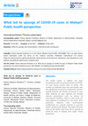 Research paper thumbnail of What led to upsurge of COVID-19 cases in Malawi? Public health perspective