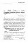 Research paper thumbnail of Para ve Maliye Politikalarının İşsizlik Üzerindeki Asimetrik Etkileri: Türkiye Uygulaması