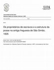 Research paper thumbnail of Os Proprietários De Escravos e Aestrutura Da Posse Na Antiga Freguesia De São Simão, 1835