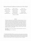 Research paper thumbnail of Startup Financial Conditions and Survival of New Firms