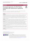 Research paper thumbnail of Decreased expression of miR-29 family associated with autoimmune myasthenia gravis