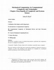 Research paper thumbnail of Mechanical Computation: it’s Computational Complexity and Technologies, invited chapter, Encyclopedia of Complexity and System Science (edited by Robert A