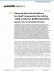 Research paper thumbnail of Genome-wide data implicate terminal fusion automixis in king cobra facultative parthenogenesis