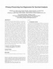 Research paper thumbnail of Privacy-preserving cox regression for survival analysis