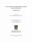 Research paper thumbnail of Factors affecting West Australian indigenous community members' health behaviour: a qualitative study