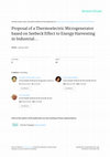 Research paper thumbnail of Proposal of a Thermoelectric Microgenerator based on Seebeck Effect to Energy Harvesting in Industrial Processes