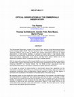 Research paper thumbnail of Optical Observations at the Zimmerwald Observatory