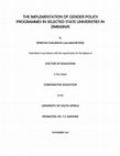 Research paper thumbnail of The implementation of gender policy programmes in selected state universities in Zimbabwe