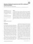 Research paper thumbnail of Detection of Bacillus thuringiensis kurstaki HD1 on cabbage for human consumption