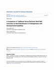 Research paper thumbnail of A Comparison of Traditional Versus Electronic Word Wall Instruction on Word Identification in Kindergarteners with Developmental Disabilities