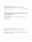 Research paper thumbnail of Knowledge Sharing Behaviour of Academics in The Polytechnic Ibadan