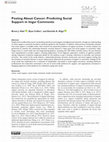 Research paper thumbnail of Posting About Cancer: Predicting Social Support in Imgur Comments