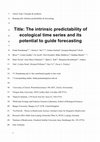 Research paper thumbnail of Type : Concepts & synthesis 1 Running title : Intrinsic predictability & forecasting 2 3 Title : The intrinsic predictability of 4 ecological time series and its 5 potential to guide forecasting 6 7