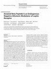 Research paper thumbnail of Amyloid beta peptide is an endogenous negative allosteric modulator of leptin receptor