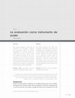 Research paper thumbnail of La evaluación como instrumento de poder