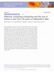 Research paper thumbnail of Affective computing scholarship and the rise of China: a view from 25 years of bibliometric data