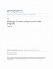 Research paper thumbnail of Onslaught: Commercial Speech and Gender Inequality