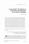 Research paper thumbnail of “God is Death”: The Oblivion of Esotericism and Stimmungen in Leo Strauss’s Heidegger