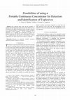 Research paper thumbnail of Possibilities of using a Portable Continuous Concentrator for Detection and Identification of Explosives