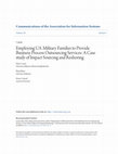 Research paper thumbnail of Employing U.S. Military Families to Provide Business Process Outsourcing Services: A case study of Impact Sourcing and Reshoring