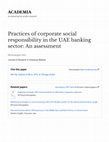 Research paper thumbnail of Practices of corporate social responsibility in the UAE banking sector: An assessment