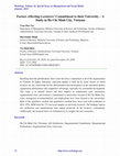 Research paper thumbnail of Factors Affecting Lecturers’ Commitment to their University – A Study in Ho Chi Minh City, Vietnam