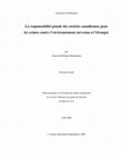 Research paper thumbnail of La responsabilité pénale des sociétés canadiennes pour les crimes contre l’environnement survenus à l’étranger