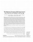 Research paper thumbnail of The Subsistence Economy of Qela Gap; Lurestan, Iran: From the Late Neolithic to the Iron Age