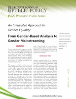 Research paper thumbnail of An Integrated Approach to Gender Equality: From Gender-Based Analysis to Gender Mainstreaming