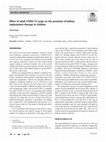 Research paper thumbnail of Effect of adult COVID-19 surge on the provision of kidney replacement therapy in children