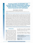 Research paper thumbnail of Docking studies of artemether and curcumin with pro-inflammatory inhibitory proteins and their in-vivo simulation on level of lysosomal acid hydrolyses