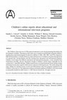 Research paper thumbnail of Children’s online reports about educational and informational