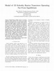 Research paper thumbnail of Model of 1D Schottky Barrier transistors operating far from equilibrium