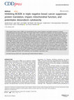 Research paper thumbnail of Inhibiting BCKDK in triple negative breast cancer suppresses protein translation, impairs mitochondrial function, and potentiates doxorubicin cytotoxicity