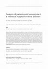 Research paper thumbnail of Analysis of patients with hemoptysis in a reference hospital for chest diseases