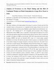 Research paper thumbnail of Analysis of Persistence in the Flood Timing and the Role of Catchment Wetness on Flood Generation in a Large River Basin in India