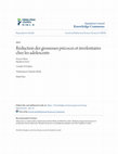 Research paper thumbnail of Réduction des grossesses précoces et involontaires chez les adolescents