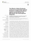 Research paper thumbnail of The Effects of Nisin-Producing Lactococcus lactis Strain Used as Probiotic on Gilthead Sea Bream (Sparus aurata) Growth, Gut Microbiota, and Transcriptional Response