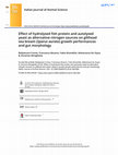 Research paper thumbnail of Effect of hydrolysed fish protein and autolysed yeast as alternative nitrogen sources on gilthead sea bream (Sparus aurata) growth performances and gut morphology