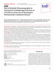 Research paper thumbnail of Role of Bedside Ultrasonography in Assessment of Diaphragm Function as a Predictor of Success of Weaning in Mechanically Ventilated Patients