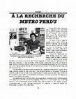 Research paper thumbnail of Garry Apgar, "A la Recherche du Metro Perdu"