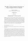 Research paper thumbnail of The Effect of Ethnic Residential Segregation on Wages of Migrant Workers in Australia