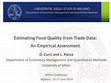 Research paper thumbnail of Estimating Food Quality from Trade Data: An Empirical Assessment