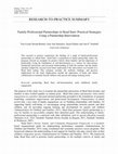 Research paper thumbnail of Family-Professional Partnerships in Head Start: Practical Strategies Using a Partnership Intervention