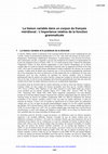 Research paper thumbnail of La liaison variable dans un corpus du français méridional : Limportance relative de la fonction grammaticale