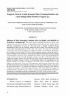 Research paper thumbnail of Pengaruh Ukuran Wadah Kemasan Mika Terhadap Kualitas dan Umur Simpan Buah Stroberi (Fragaria sp.)